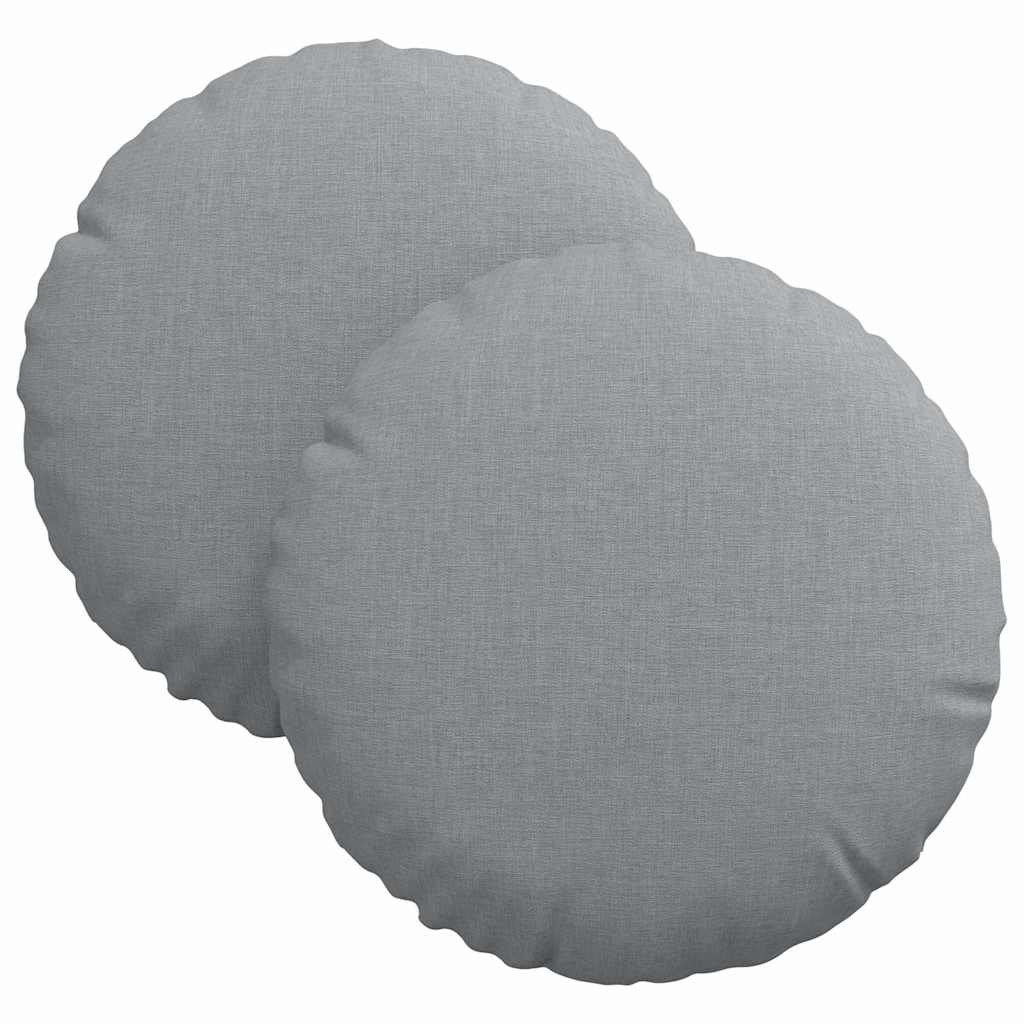 Cuscini per Seduta 2 pcs Grigio chiaro Ø30 x 13 cm Tessuto | homemem39