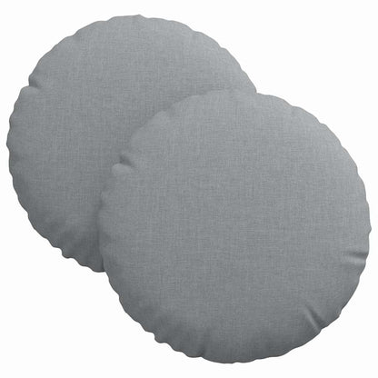 Cuscini per Seduta 2 pcs Grigio chiaro Ø30 x 13 cm Tessuto | homemem39