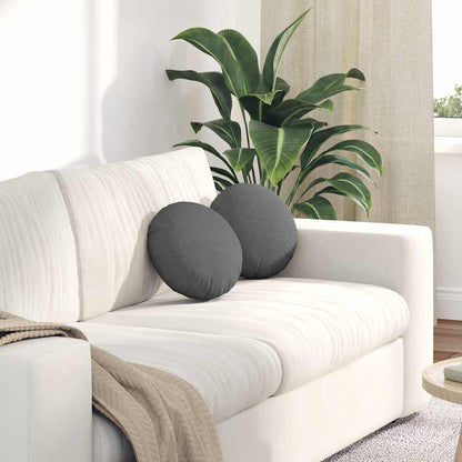 Cuscini per Seduta 2 pcs Grigio scuro Ø30 x 13 cm Tessuto | homemem39