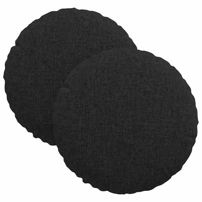 Cuscini per Seduta 2 pcs Nero Ø30 x 13 cm Tessuto | homemem39