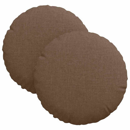 Cuscini per Seduta 2 pcs Marrone Ø30 x 13 cm Tessuto | homemem39