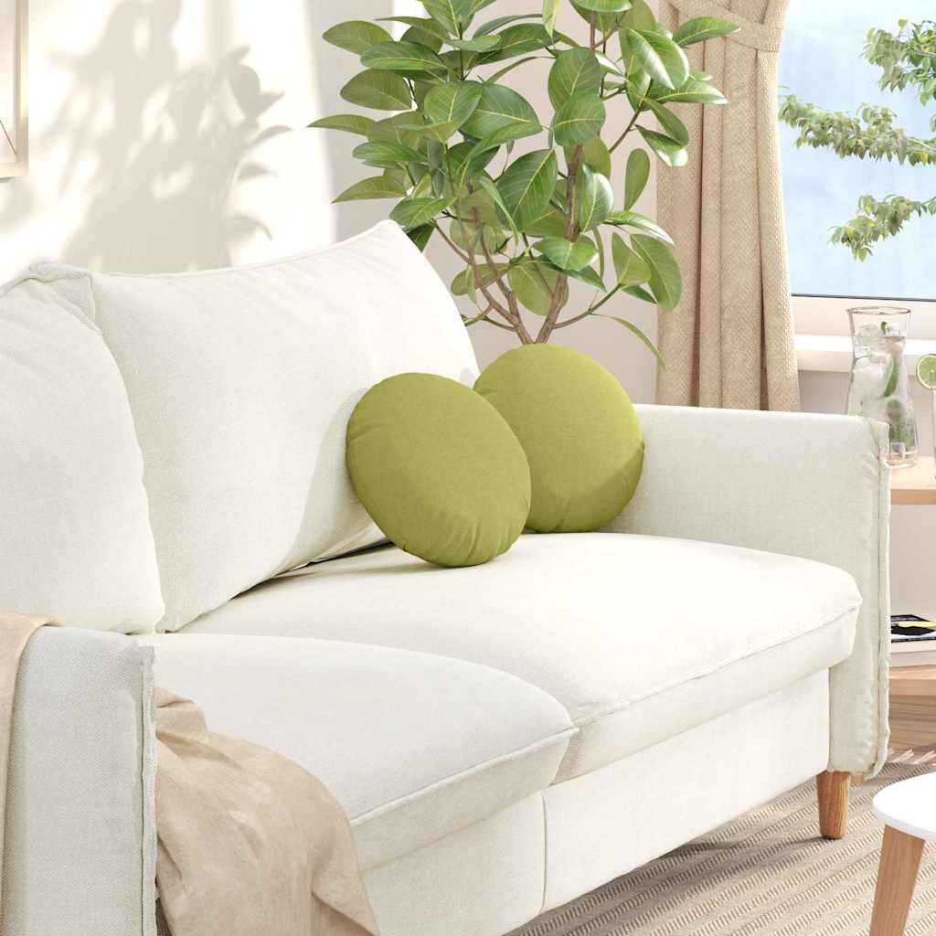 Cuscini per Seduta 2 pcs Verde chiaro Ø30 x 13 cm Tessuto | homemem39