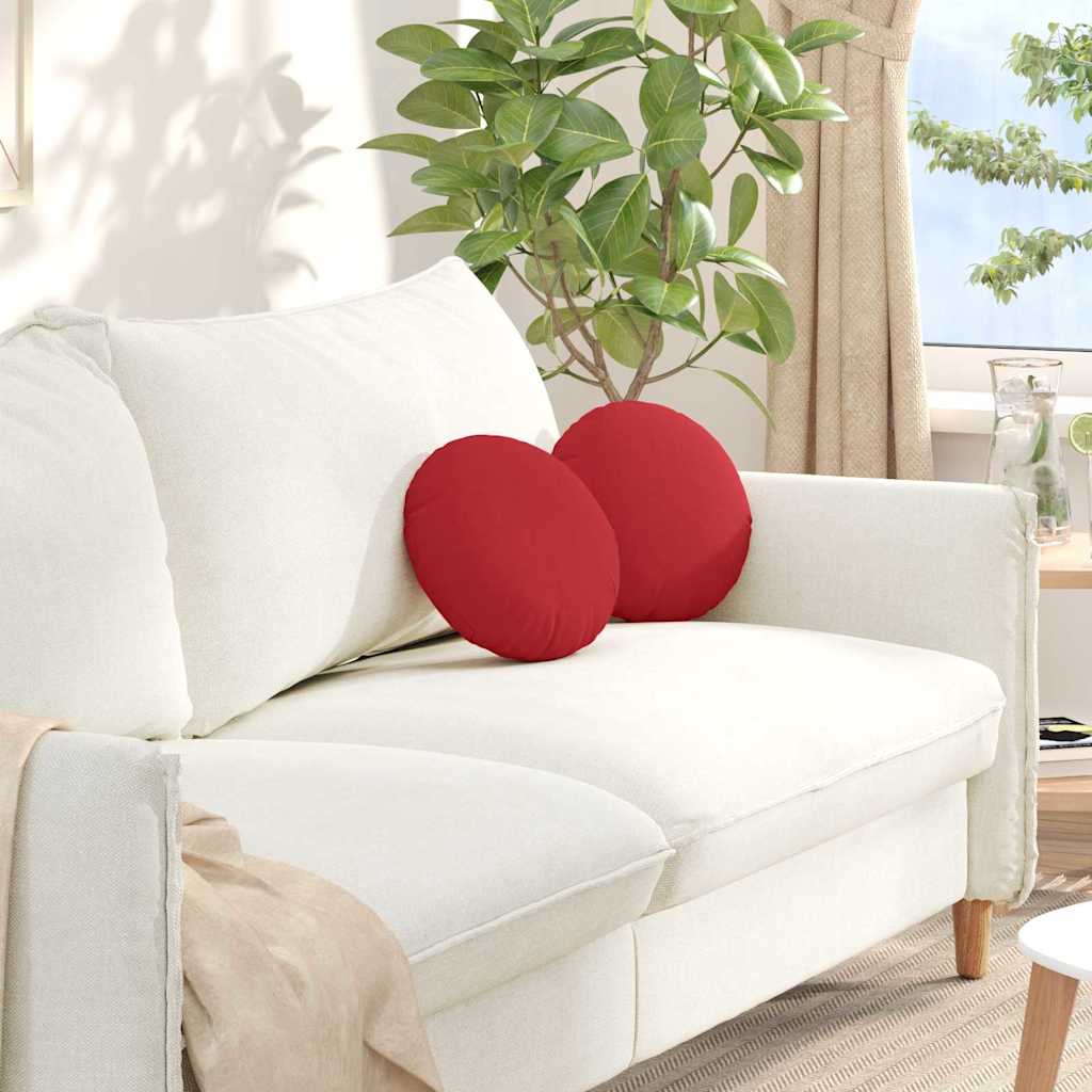 Cuscini per Seduta 2 pcs Rosso Ø30 x 13 cm Tessuto | homemem39