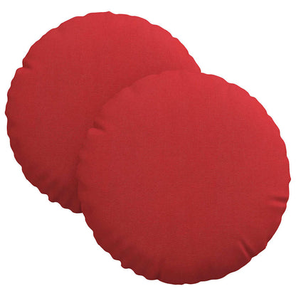Cuscini per Seduta 2 pcs Rosso Ø30 x 13 cm Tessuto | homemem39