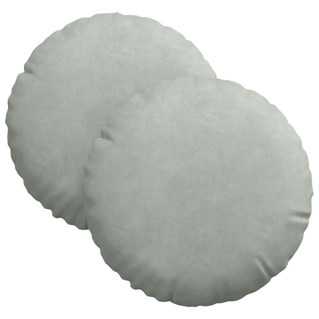 Cuscini per Seduta 2 pcs Grigio chiaro Ø30 x 13 cm Velluto | homemem39