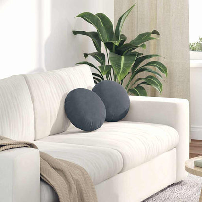 Cuscini per Seduta 2 pcs Grigio scuro Ø30 x 13 cm Velluto | homemem39