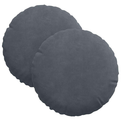 Cuscini per Seduta 2 pcs Grigio scuro Ø30 x 13 cm Velluto | homemem39