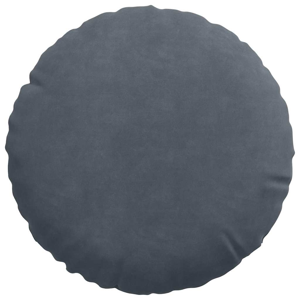 Cuscini per Seduta 2 pcs Grigio scuro Ø30 x 13 cm Velluto | homemem39