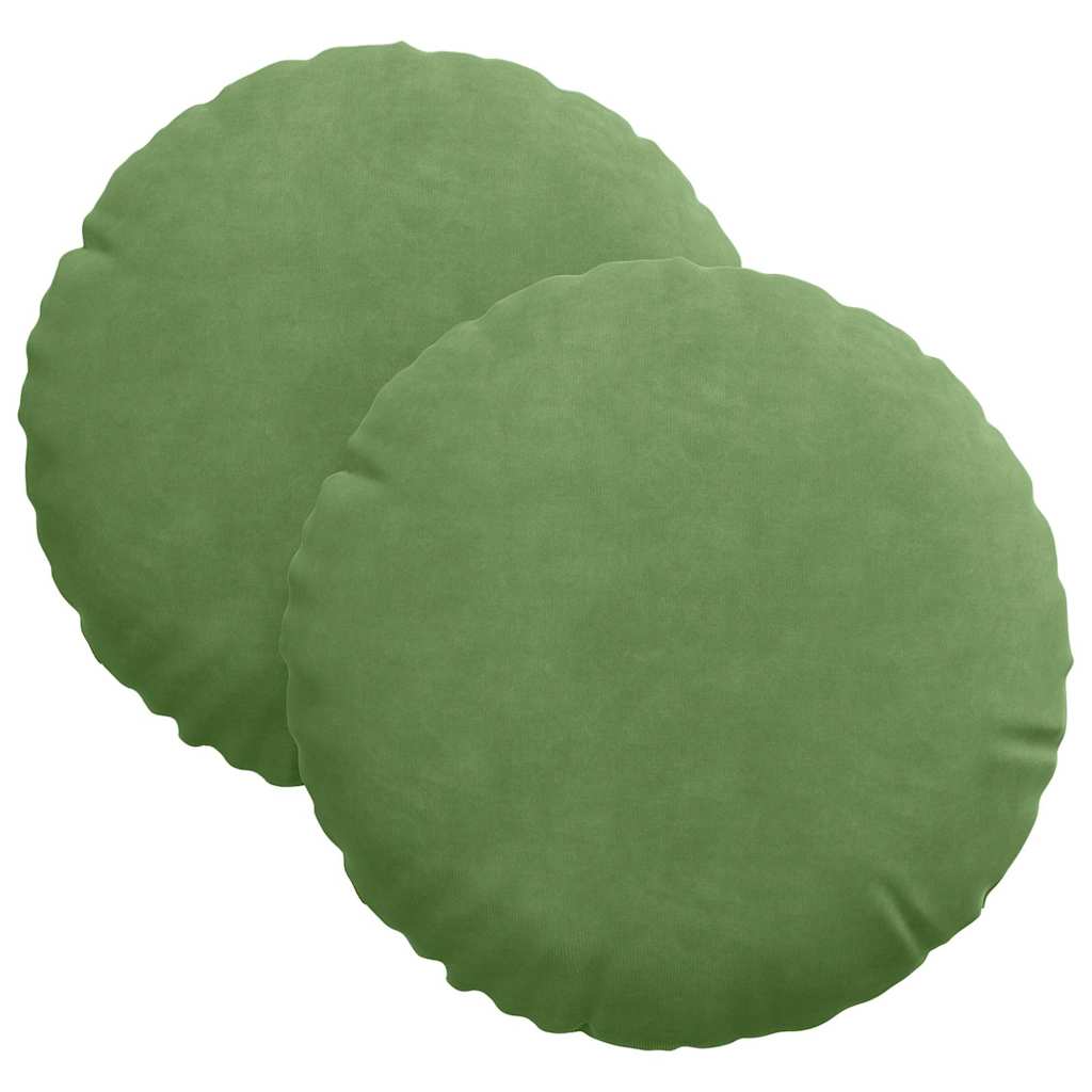 Cuscini per Seduta 2 pcs Verde chiaro Ø30 x 13 cm Velluto | homemem39