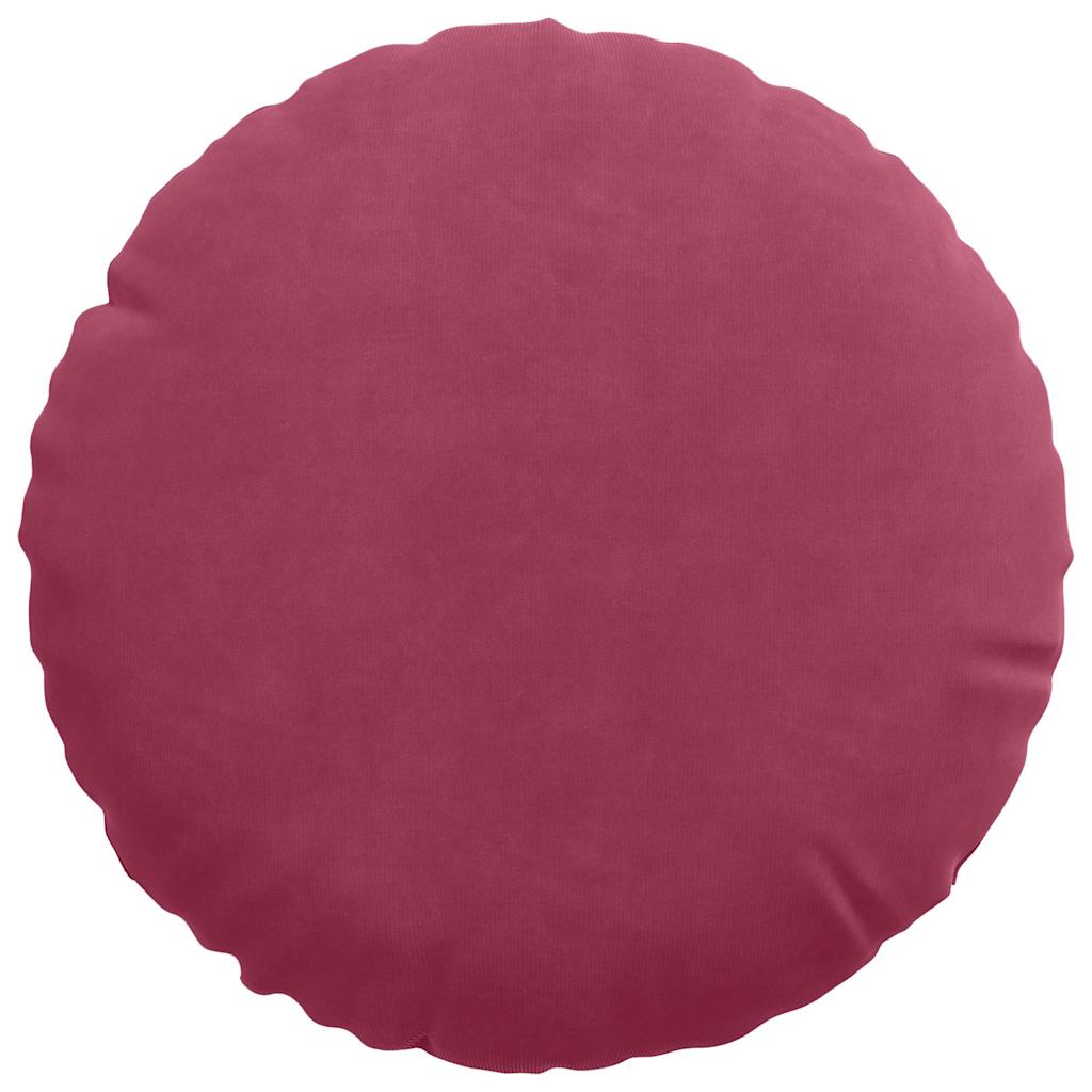 Cuscini per Seduta 2 pcs Rosso Vino Ø30 x 13 cm Velluto | homemem39