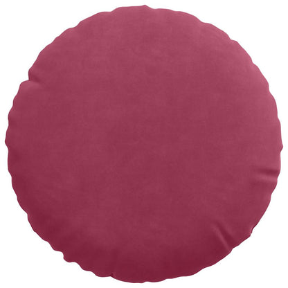 Cuscini per Seduta 2 pcs Rosso Vino Ø30 x 13 cm Velluto | homemem39