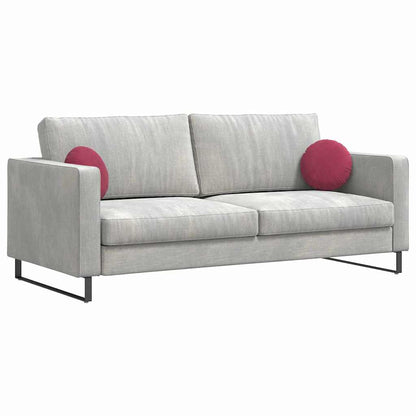 Cuscini per Seduta 2 pcs Rosso Vino Ø30 x 13 cm Velluto | homemem39