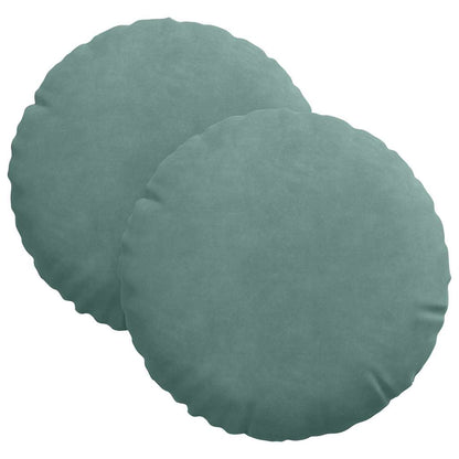Cuscini per Seduta 2 pcs Verde Mare Ø30 x 13 cm Velluto | homemem39