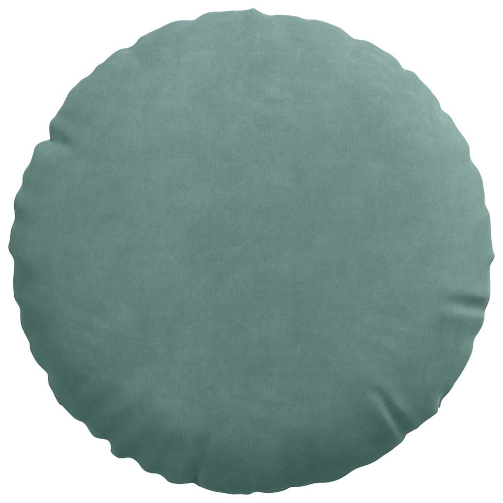 Cuscini per Seduta 2 pcs Verde Mare Ø30 x 13 cm Velluto | homemem39