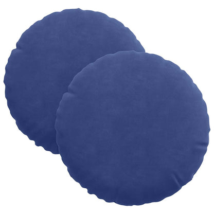 Cuscini per Seduta 2 pcs Blu Polizia Ø30 x 13 cm Velluto | homemem39