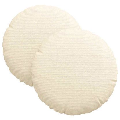 Cuscini per Seduta 2 pcs Crema Ø30 x 13 cm Tessuto in Cords | homemem39