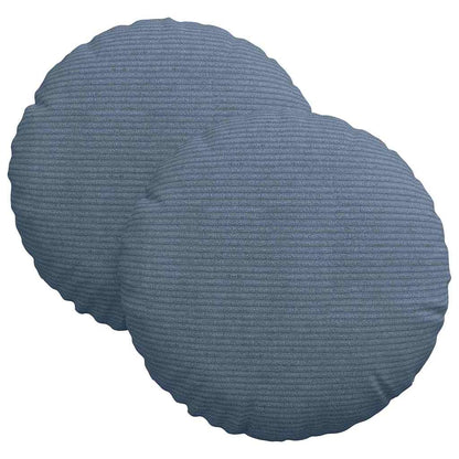 Cuscini per Seduta 2 pcs Blu Ø30 x 13 cm Tessuto in Cords | homemem39
