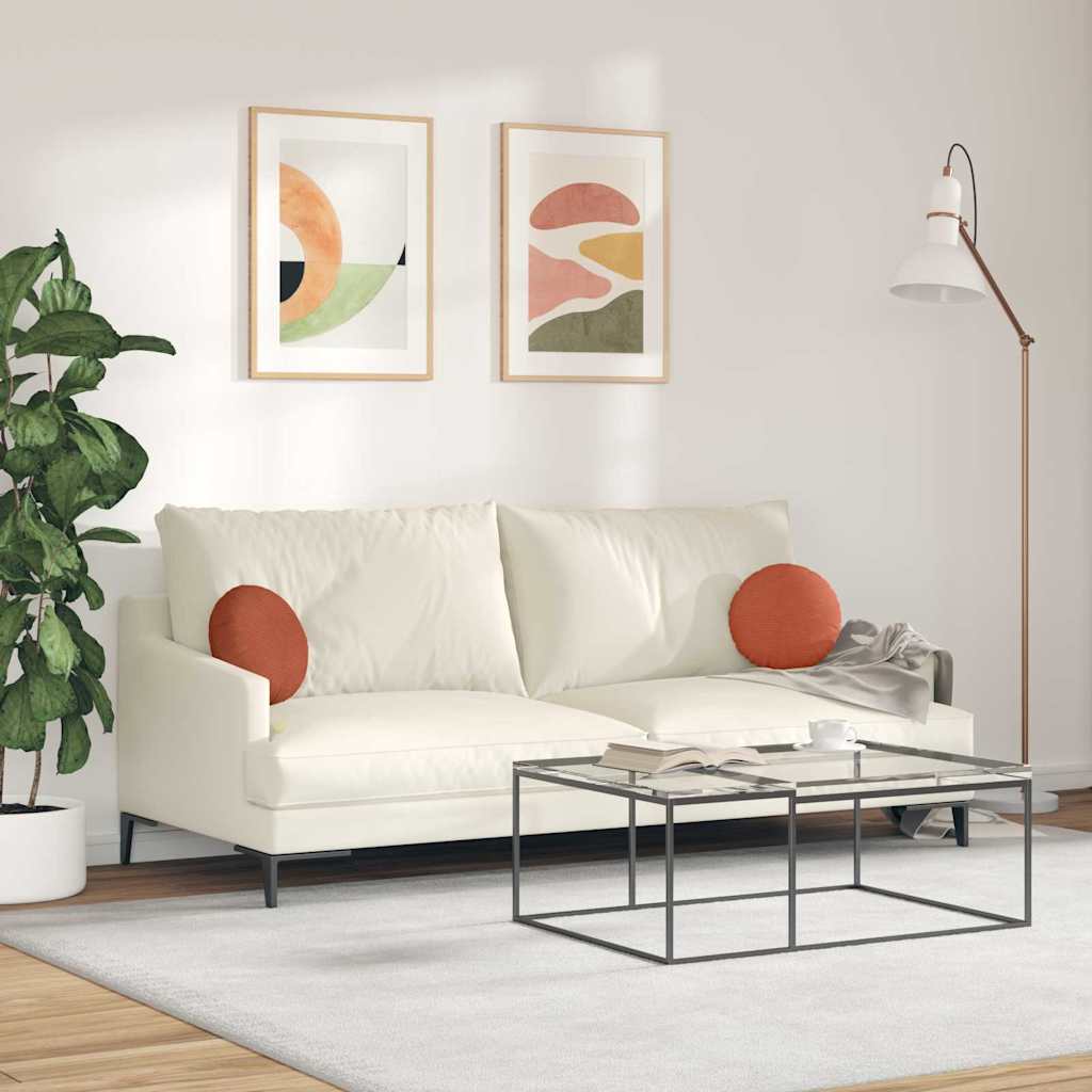 Cuscini per Seduta 2 pcs Rosso Arancio Ø30 x 13 cm | homemem39