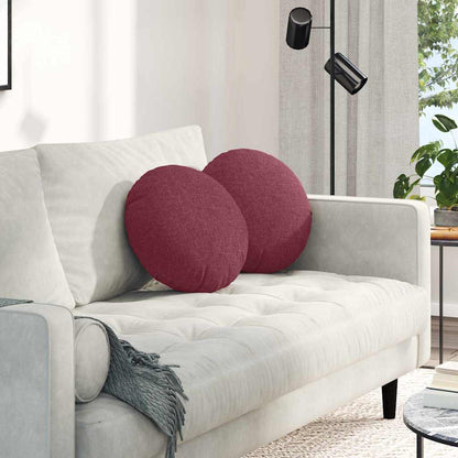 Cuscini per Seduta 2 pcs Rosso Vino Ø40 x 13 cm Tessuto | homemem39
