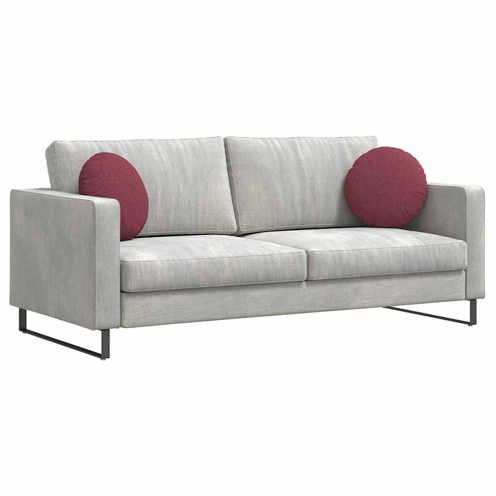 Cuscini per Seduta 2 pcs Rosso Vino Ø40 x 13 cm Tessuto | homemem39
