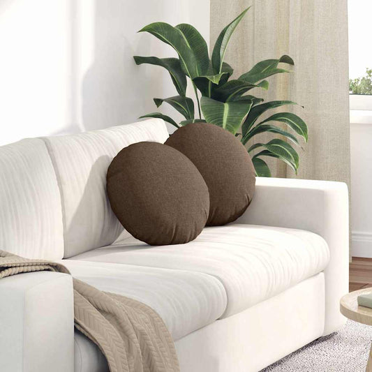 Cuscini per Seduta 2 pcs Marrone Ø40 x 13 cm Tessuto