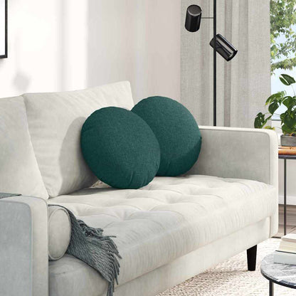 Cuscini per Seduta 2 pcs Verde Scuro Ø40 x 13 cm Tessuto | homemem39