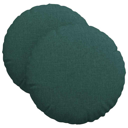 Cuscini per Seduta 2 pcs Verde Scuro Ø40 x 13 cm Tessuto | homemem39