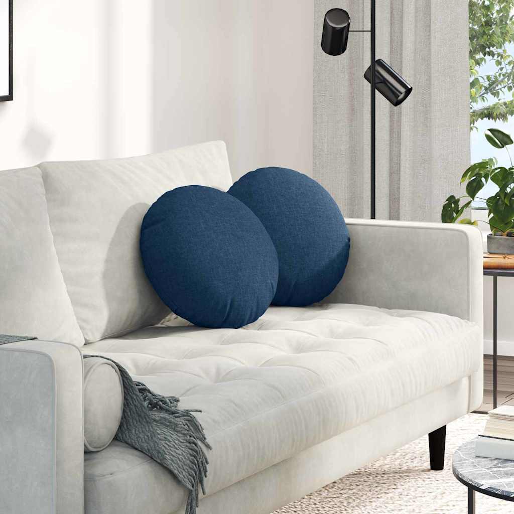 Cuscini per Seduta 2 pcs Blu Ø40 x 13 cm Tessuto