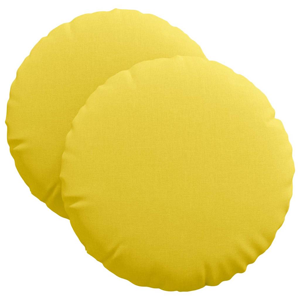 Cuscini per Seduta 2 pcs Giallo Chiaro Ø40 x 13 cm Tessuto | homemem39