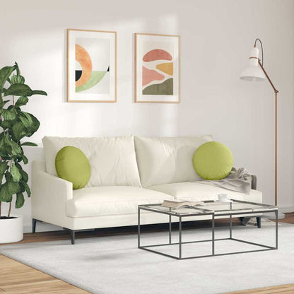 Cuscini per Seduta 2 pcs Verde chiaro Ø40 x 13 cm Tessuto | homemem39