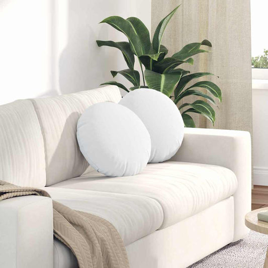 Cuscini per Seduta 2 pcs Bianco Ø40 x 13 cm Tessuto | homemem39