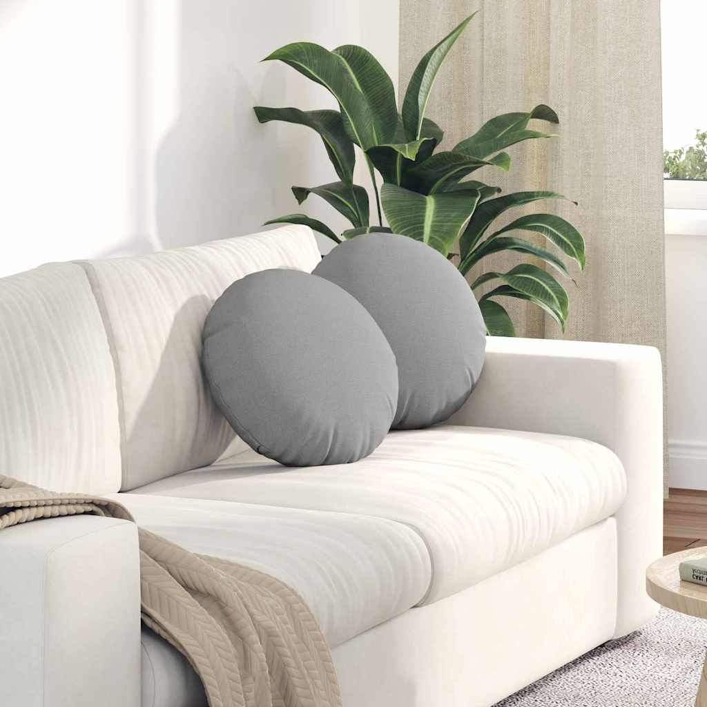 Cuscini per Seduta 2 pcs Grigio Nuvola Ø40 x 13 cm Tessuto | homemem39