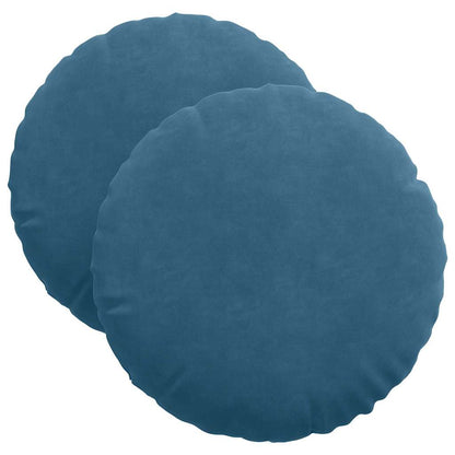 Cuscini per Seduta 2 pcs Blu Ø 40 x 13 cm Velluto | homemem39