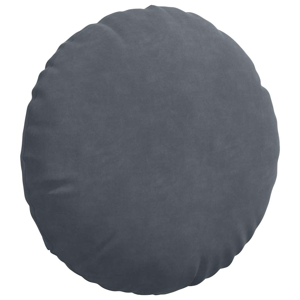 Cuscini per Seduta 2 pcs Grigio scuro Ø 40 x 13 cm Velluto | homemem39