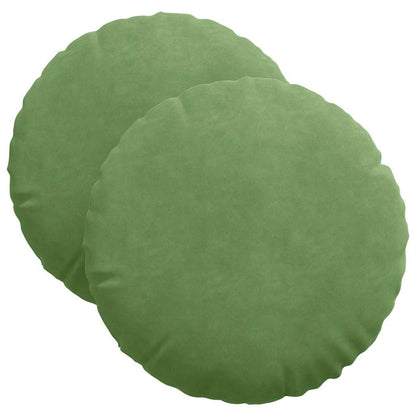 Cuscini per Seduta 2 pcs Verde chiaro Ø 40 x 13 cm Velluto | homemem39