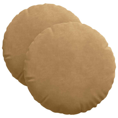 Cuscini per Seduta 2 pcs Marrone Ø 40 x 13 cm Velluto | homemem39