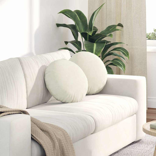 Cuscini per Seduta 2 pcs Crema Ø 40 x 13 cm Velluto | homemem39