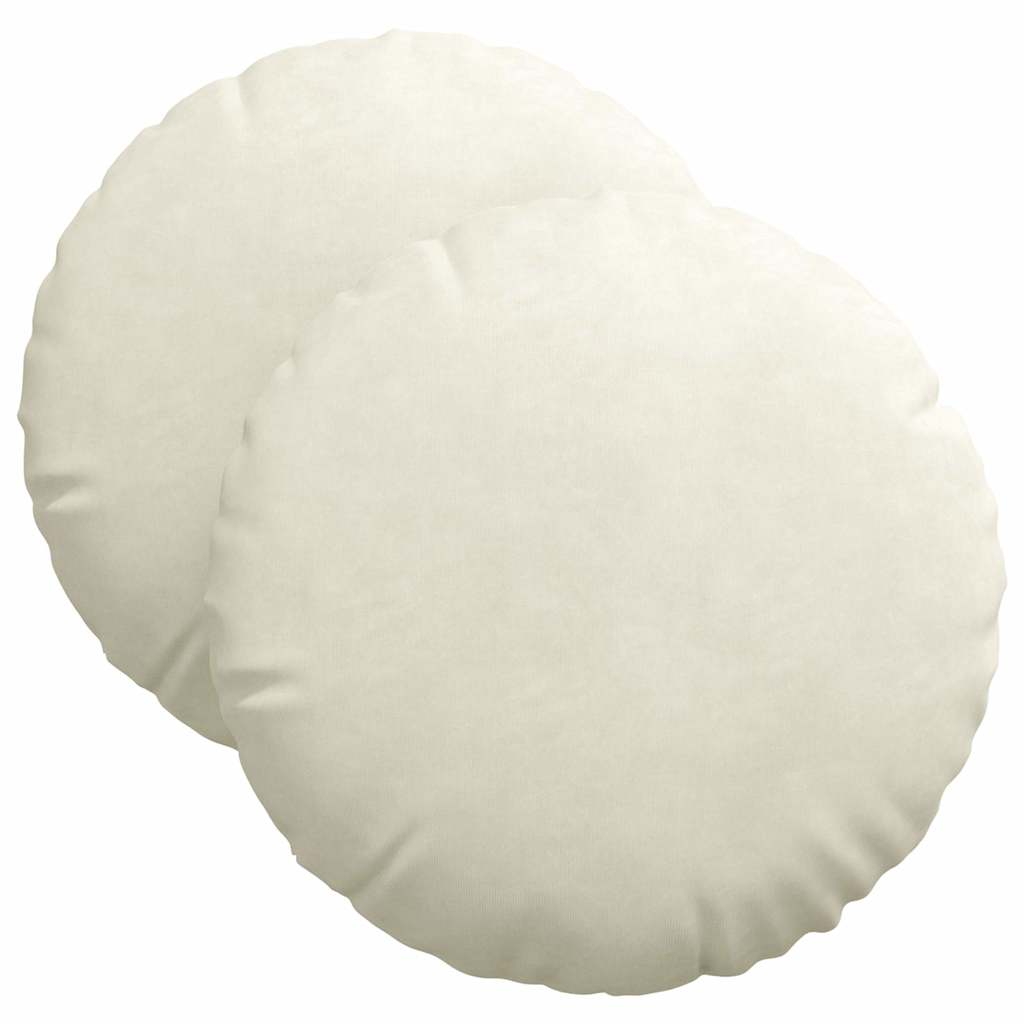 Cuscini per Seduta 2 pcs Crema Ø 40 x 13 cm Velluto | homemem39