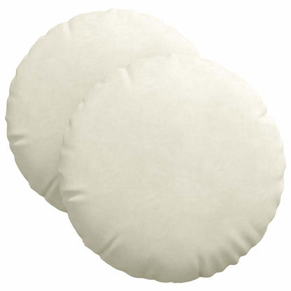 Cuscini per Seduta 2 pcs Crema Ø 40 x 13 cm Velluto | homemem39
