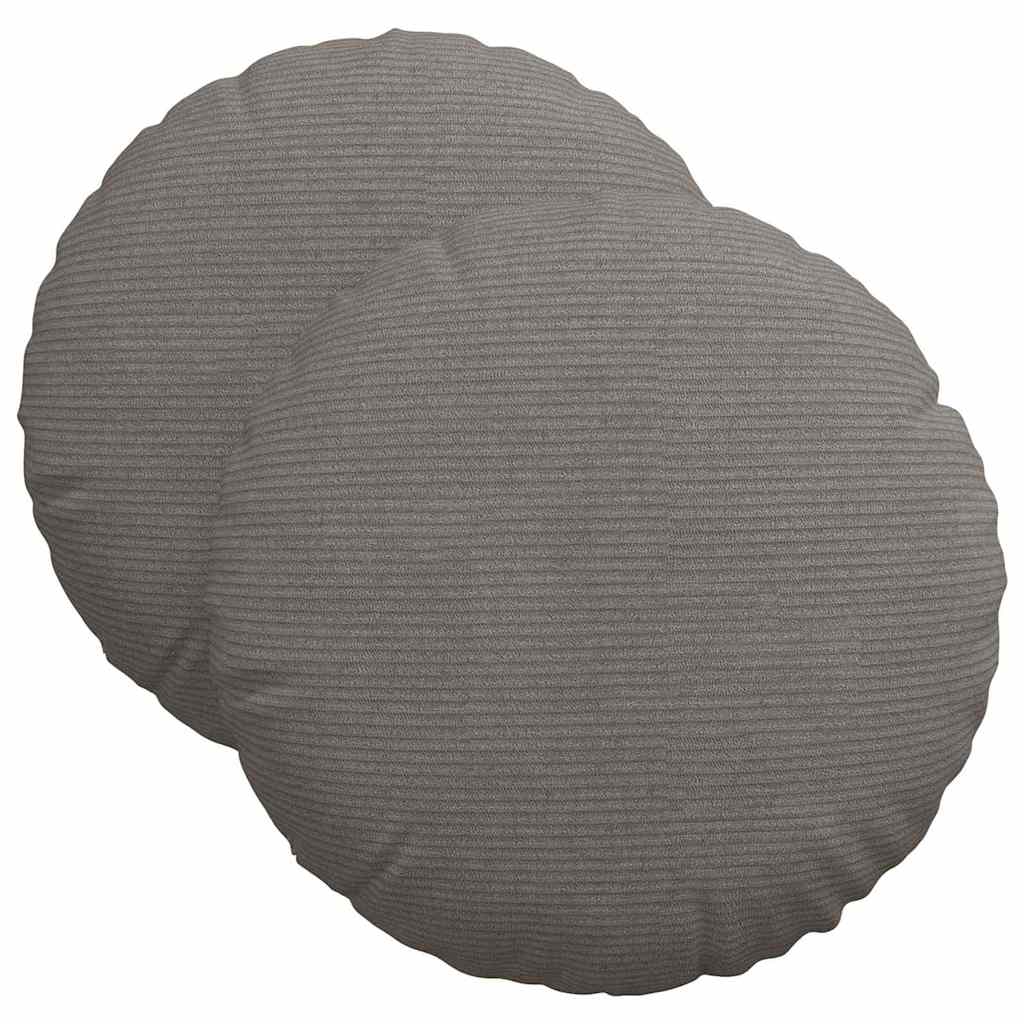 Cuscini per Seduta 2 pcs Grigio chiaro Ø 40 cm Tessuto in Cords | homemem39