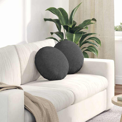 Cuscini per Seduta 2 pcs Grigio scuro Ø 40 cm Tessuto in Cords | homemem39