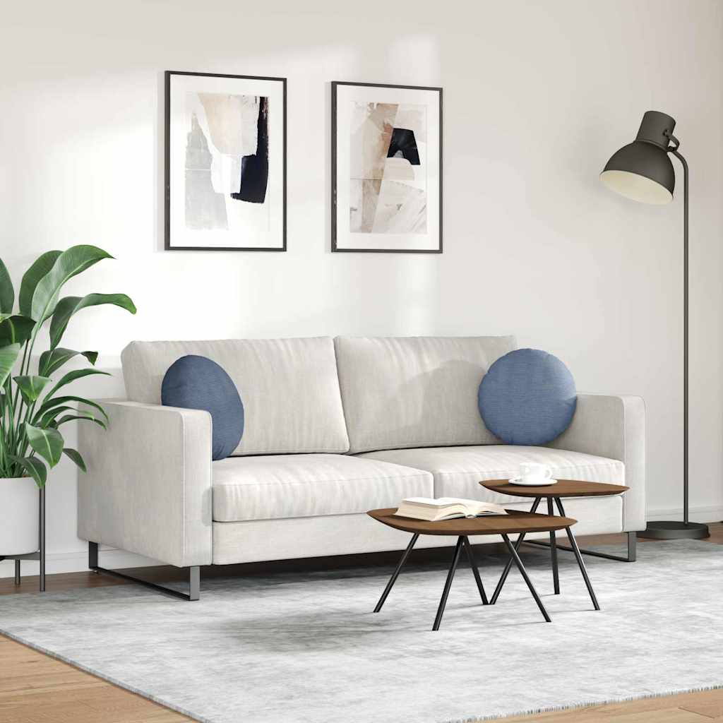 Cuscini per Seduta 2 pcs Blu Ø 40 cm Tessuto in Cords | homemem39