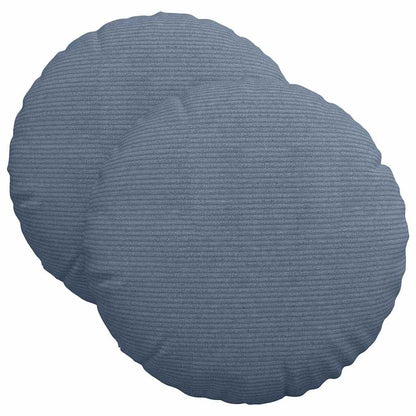 Cuscini per Seduta 2 pcs Blu Ø 40 cm Tessuto in Cords | homemem39