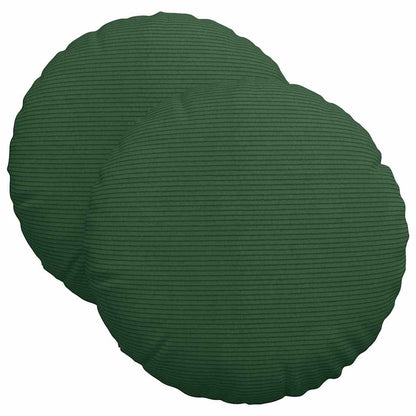Cuscini per Seduta 2 pcs Verde Scuro Ø 40 cm Tessuto in Cords | homemem39
