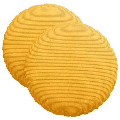 Cuscini per Seduta 2 pcs Giallo Chiaro Ø 40 cm Tessuto in Cords | homemem39