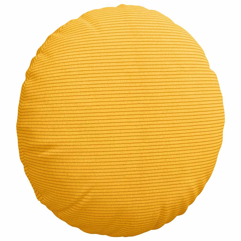 Cuscini per Seduta 2 pcs Giallo Chiaro Ø 40 cm Tessuto in Cords | homemem39