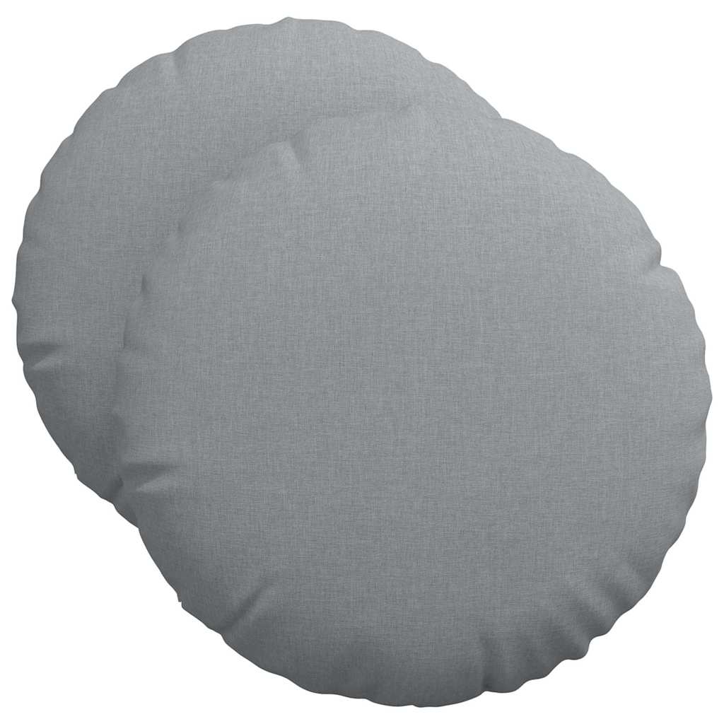 Cuscini per Seduta 2 pcs Grigio chiaro Ø50 x 19 cm Tessuto | homemem39