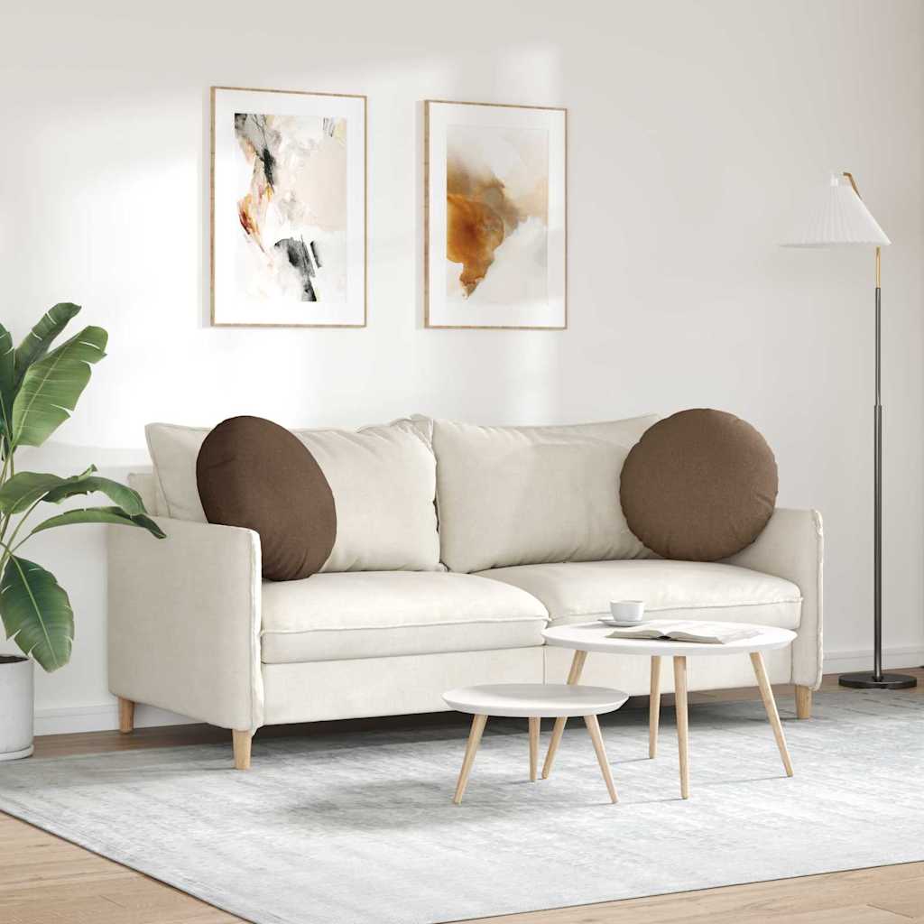 Cuscini per Seduta 2 pcs Marrone Ø50 x 19 cm Tessuto | homemem39
