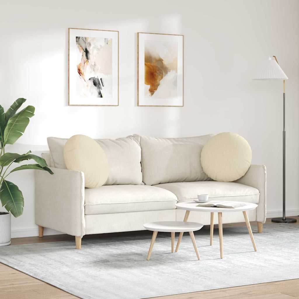 Cuscini per Seduta 2 pcs Crema Ø50 x 19 cm Tessuto | homemem39