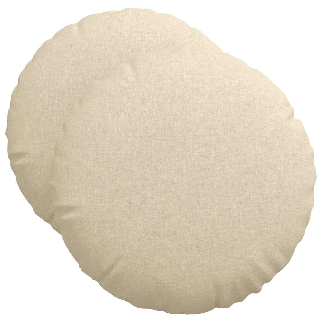 Cuscini per Seduta 2 pcs Crema Ø50 x 19 cm Tessuto | homemem39